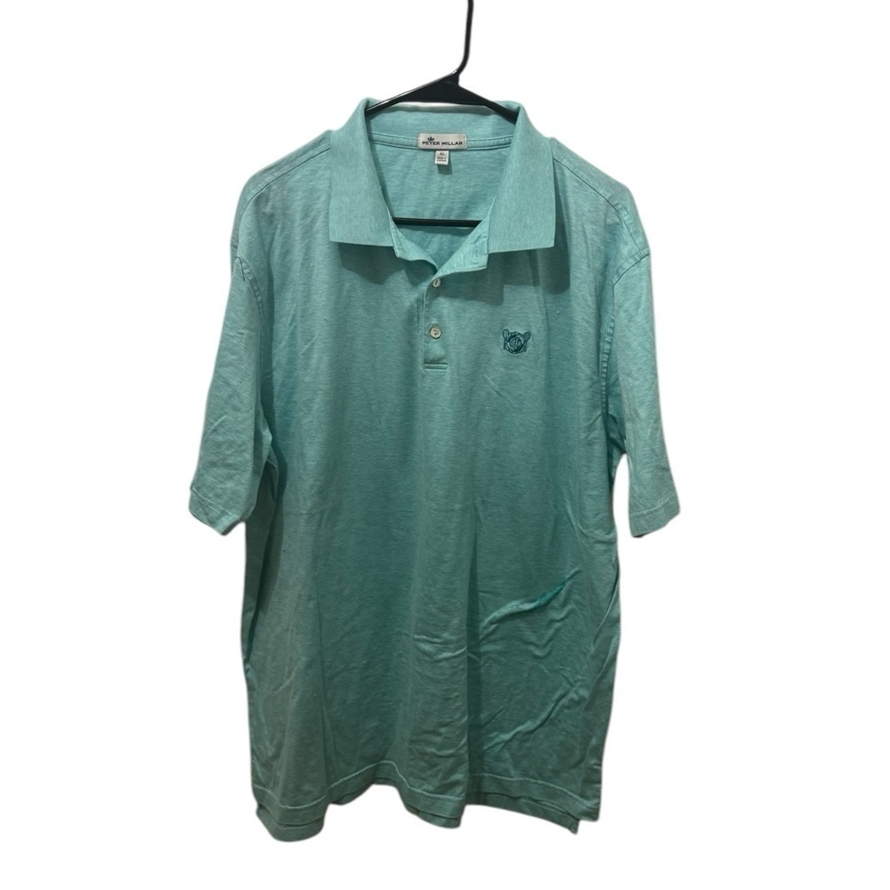 Peter Millar Aqua Blue Polo Shirt Size XL